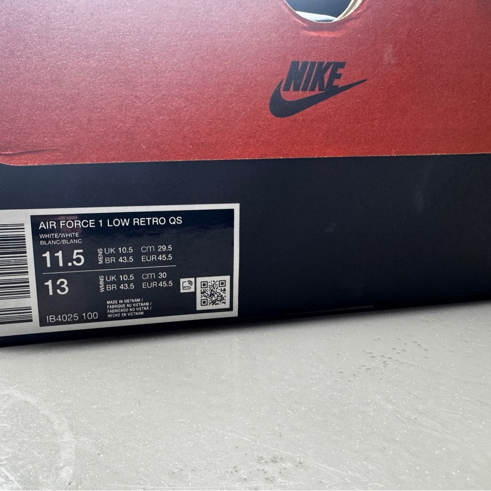 Nike Men's Air Force 1 Low “Jason Voorhees” White Sneakers - Picture 5 of 6